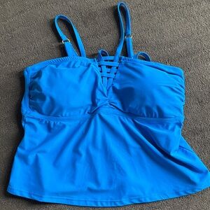 Swim top Blue Strappy tankini size 1x 16w-18w brand new never worn